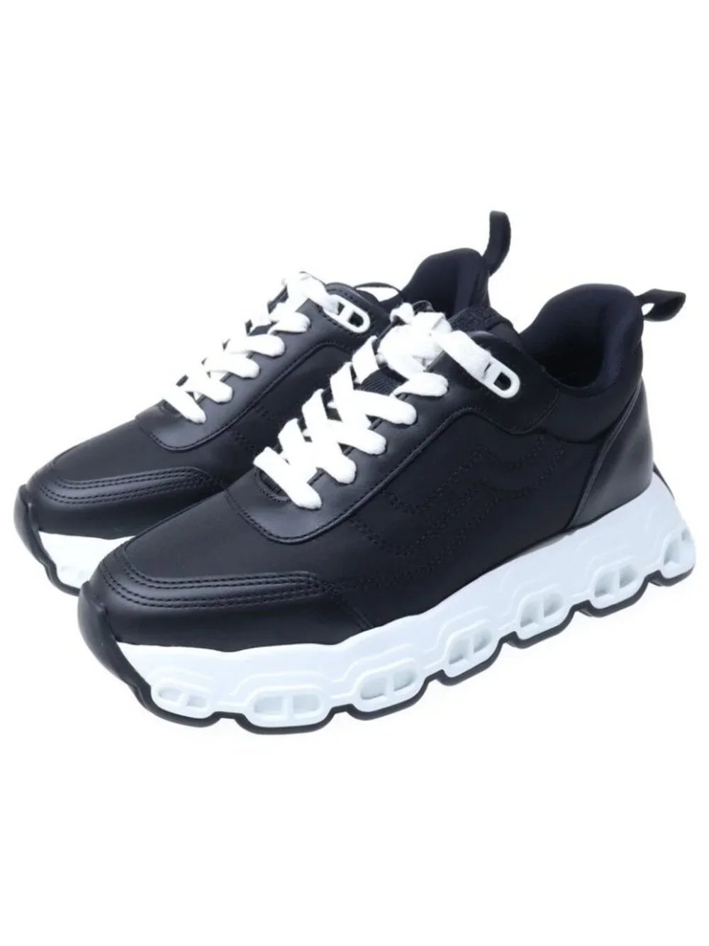 Hermes Impulse Leather Trim Nylon Stitch Low Cut Sneakers Black - Picture 2 of 6